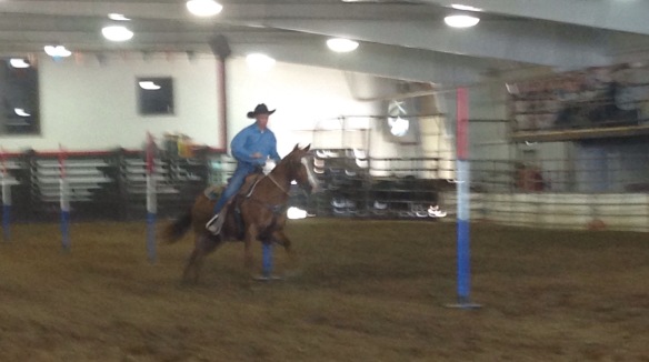 Just doing a little pole bending at the rodeo!